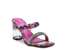 Cargar imagen en el visor de la galería, KRYPTON Clear Block Heeled Marble Print Slides

