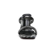 Cargar imagen en el visor de la galería, KRYPTON Clear Block Heeled Marble Print Slides
