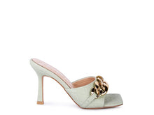 Cargar imagen en el visor de la galería, MERMAID Quilted Metal Chain Heeled Sandals
