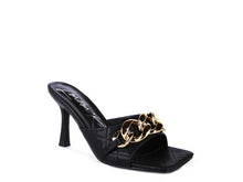 Cargar imagen en el visor de la galería, MERMAID Quilted Metal Chain Heeled Sandals
