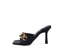 Cargar imagen en el visor de la galería, MERMAID Quilted Metal Chain Heeled Sandals
