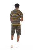 STRIPE OLIVE T-SHIRT