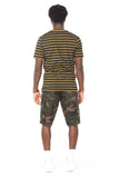 STRIPE OLIVE T-SHIRT