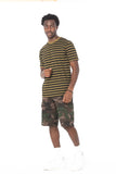 STRIPE OLIVE T-SHIRT