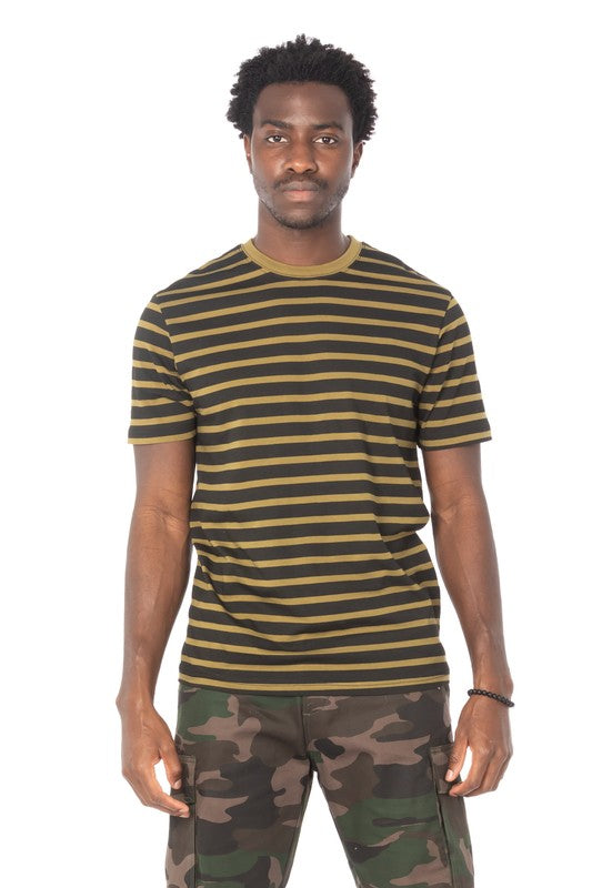 STRIPE OLIVE T-SHIRT