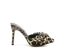 Cargar imagen en el visor de la galería, Joelle High Heel Bow Tie Leopard Print Mules
