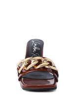 Cargar imagen en el visor de la galería, PLAYDOLL METAL CHAIN DETAIL BLOCK HEEL SANDAL
