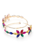 Load image into Gallery viewer, Crystal Flower Oversize Hoop Earrings
