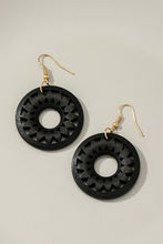 Load image into Gallery viewer, NEW COLORS Cutout wood circle drop earrings
