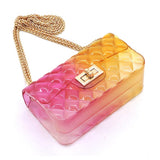 Quilt Embossed Multi Color Jelly Shoulder Bag