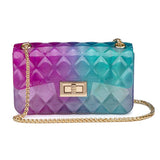 Quilt Embossed Multi Color Jelly Shoulder Bag