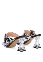 Load image into Gallery viewer, CITY GIRL PRINTED MID HEEL SLIDE SANDALS
