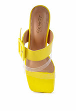 Cargar imagen en el visor de la galería, CITY GIRL PRINTED MID HEEL SLIDE SANDALS
