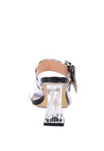 Cargar imagen en el visor de la galería, CITY GIRL PRINTED MID HEEL SLIDE SANDALS
