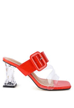 Load image into Gallery viewer, CITY GIRL PRINTED MID HEEL SLIDE SANDALS
