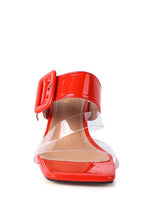 Cargar imagen en el visor de la galería, CITY GIRL PRINTED MID HEEL SLIDE SANDALS
