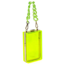 Cargar imagen en el visor de la galería, Acrylic Chain Handle See Thru Crossbody Clutch
