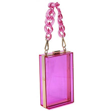 Cargar imagen en el visor de la galería, Acrylic Chain Handle See Thru Crossbody Clutch
