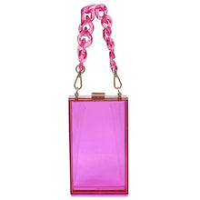 Cargar imagen en el visor de la galería, Acrylic Chain Handle See Thru Crossbody Clutch
