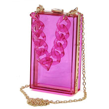 Cargar imagen en el visor de la galería, Acrylic Chain Handle See Thru Crossbody Clutch

