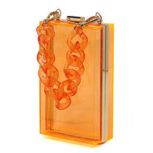 Cargar imagen en el visor de la galería, Acrylic Chain Handle See Thru Crossbody Clutch
