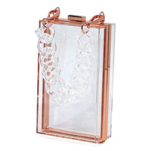 Cargar imagen en el visor de la galería, Acrylic Chain Handle See Thru Crossbody Clutch
