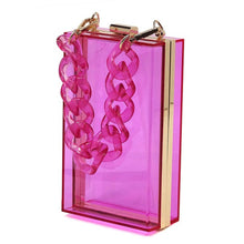 Cargar imagen en el visor de la galería, Acrylic Chain Handle See Thru Crossbody Clutch
