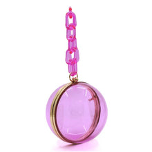 Cargar imagen en el visor de la galería, Acrylic Chain Handle See Thru Ball Crossbody Bag
