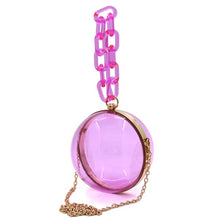 Cargar imagen en el visor de la galería, Acrylic Chain Handle See Thru Ball Crossbody Bag
