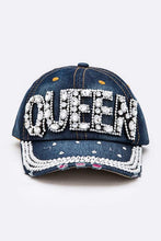 Cargar imagen en el visor de la galería, QUEEN Crystal Embellished Iconic Denim Cap

