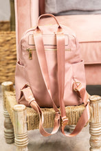 Cargar imagen en el visor de la galería, Blush or Black Lux Backpack with Gold Zipper Bag

