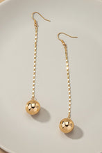 Load image into Gallery viewer, Long chain with dangling ball drop earrings
