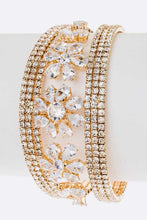 Load image into Gallery viewer, CZ Flower Rhinestone Bridal Cuff

