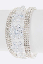 Load image into Gallery viewer, CZ Flower Rhinestone Bridal Cuff
