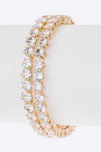 Load image into Gallery viewer, CZ Double Row Bridal Cuff
