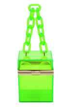 Cargar imagen en el visor de la galería, Acrylic Chain Handle See Thru Crossbody Clutch
