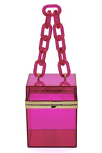 Cargar imagen en el visor de la galería, Acrylic Chain Handle See Thru Crossbody Clutch

