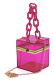 Acrylic Chain Handle See Thru Crossbody Clutch