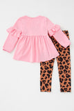 Pink leopard girl set