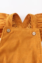 Load image into Gallery viewer, Honey velvet ruffle baby romper
