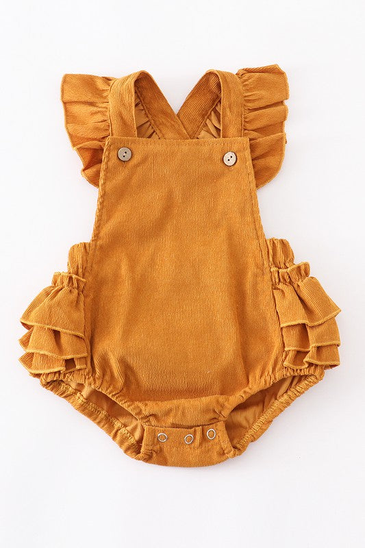 Honey velvet ruffle baby romper