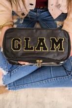 Cargar imagen en el visor de la galería, Black Glam Clear Cosmetic Fold Flat Makeup Bag
