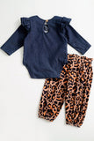 Leopard baby girl set