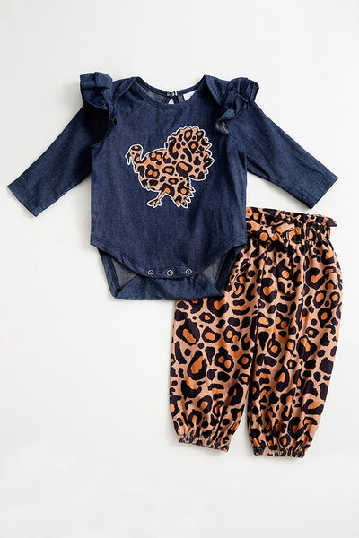 Leopard baby girl set