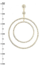 Load image into Gallery viewer, Crystal Double Hoop Drops Earrings

