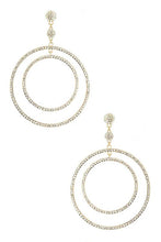 Load image into Gallery viewer, Crystal Double Hoop Drops Earrings
