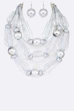 Load image into Gallery viewer, Statement Acrylic Beads Metallic Layer Necklace
