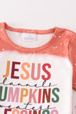 JESUS PUMPKIN BLESSINGS stripe bell girl set