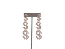 Cargar imagen en el visor de la galería, RHINESTONE MONEY SIGN DROP EARRINGS
