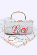 Cargar imagen en el visor de la galería, LOVE Rhinestone Convertible Box Clutch
